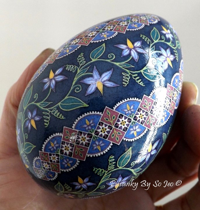 Nightshade Spiral Pysanka Ukrainian Easter Egg Batik Art Pysanky By So Jeo